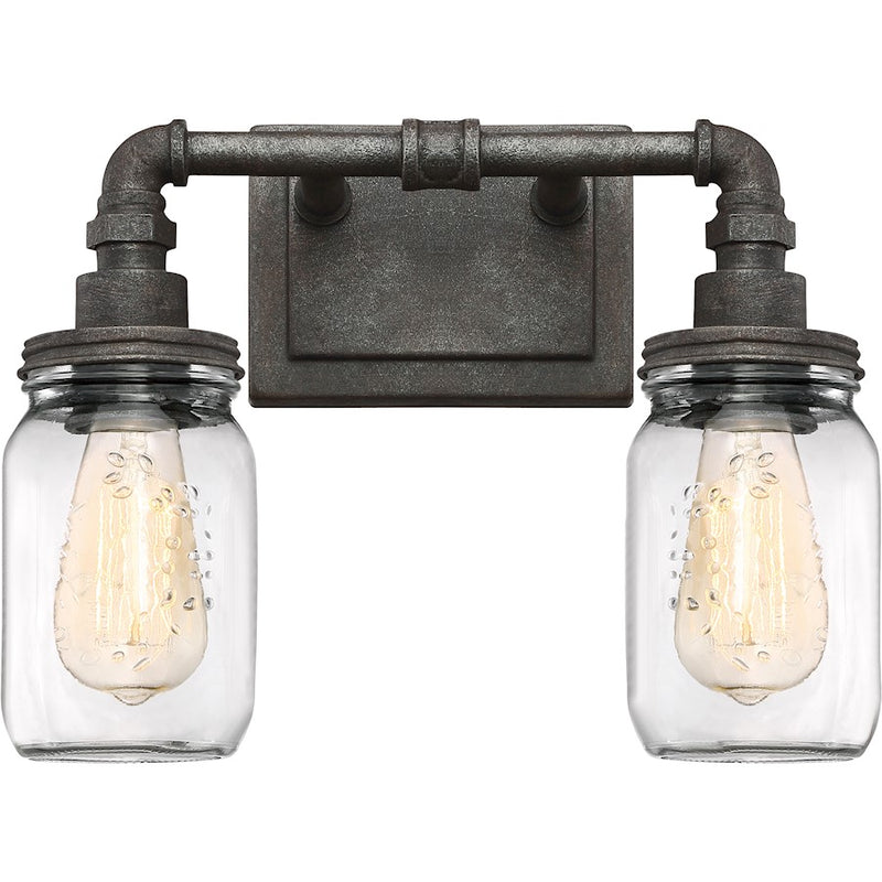 Quoizel Squire 2 Bath Light, Rustic Black