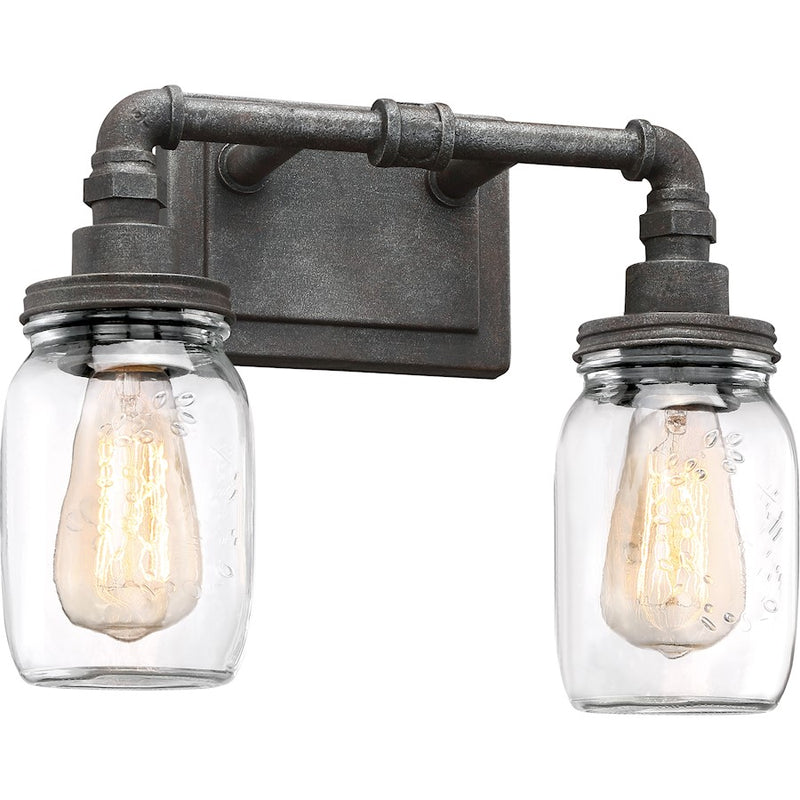 Quoizel Squire 2 Bath Light, Rustic Black