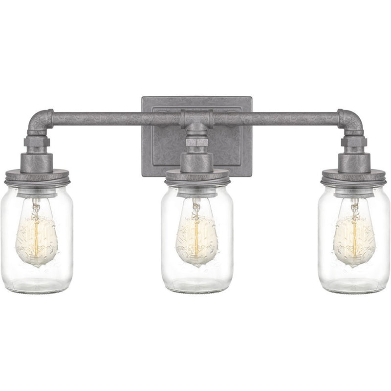 Quoizel Squire 3 Light Bath Vanity, Galvanized