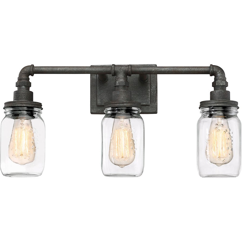 Quoizel Squire 3 Bath Light, Rustic Black