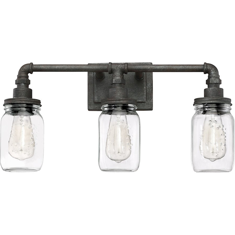 Quoizel Squire 3 Bath Light, Rustic Black