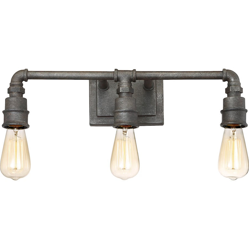 Quoizel Squire 3 Bath Light, Rustic Black