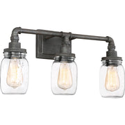 Quoizel Squire 3 Bath Light, Rustic Black