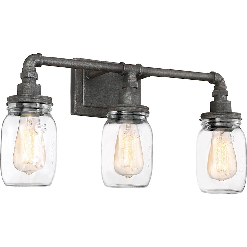 Quoizel Squire 3 Bath Light, Rustic Black
