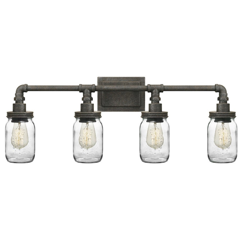 Quoizel Squire 4 Light Bath Light, Rustic Black