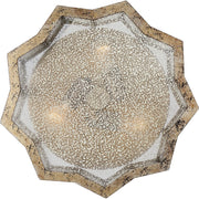 Quoizel Shrine 16in 3-Light Flush Mount | Vintage Aged Gold and Antique Mercury Glass | Bedroom & Hallway | 16 x 16 x 7 in | Model SRE1616AGL
