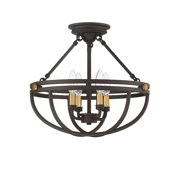 Quoizel Sergeant 4 Light Semi-Flush Mount, Western Bronze