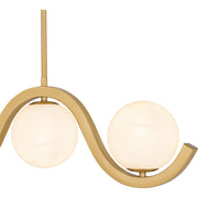 Quoizel Spherical 49in 5-Light Island Chandelier | Modern Aged Brass and White Cloud Glass | Kitchen Island & Dining Room | Model SRI551AB