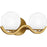 Quoizel Spherical 2Light Bath Light, Aged Brass/Cloud Glass
