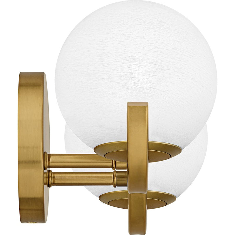 Quoizel Spherical 2Light Bath Light, Aged Brass/Cloud Glass