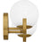 Quoizel Spherical 2Light Bath Light, Aged Brass/Cloud Glass