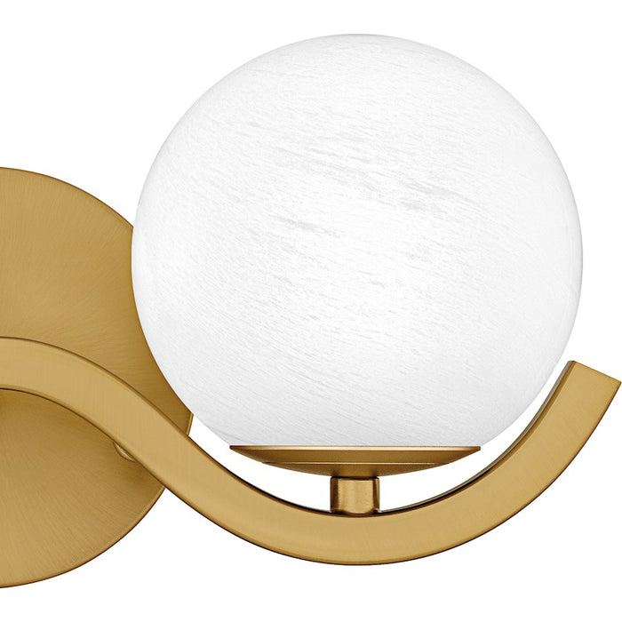 Quoizel Spherical 2Light Bath Light, Aged Brass/Cloud Glass
