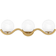 Quoizel Spherical 3Light Bath Light, Aged Brass/Cloud Glass - SRI8623AB