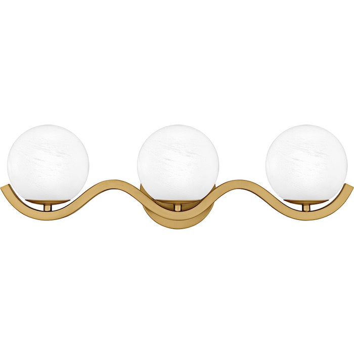 Quoizel Spherical 3Light Bath Light, Aged Brass/Cloud Glass - SRI8623AB