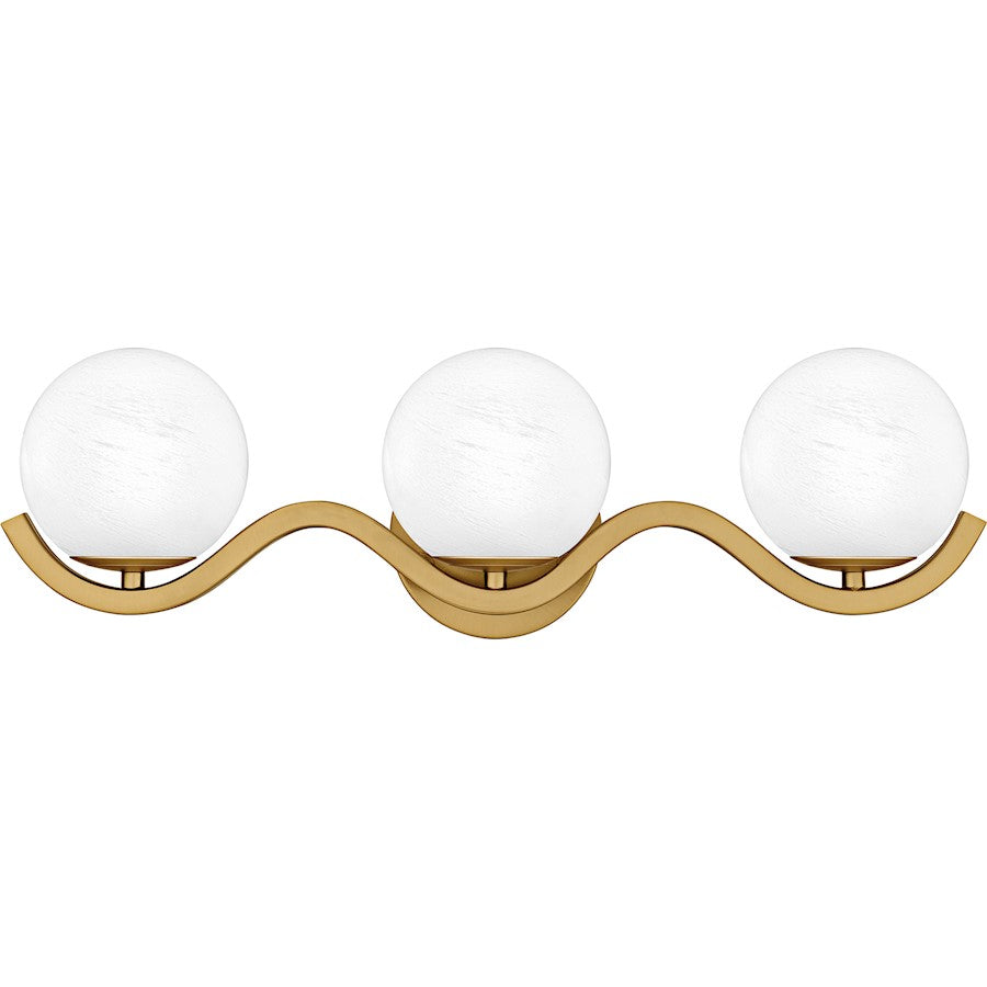 Quoizel Spherical 3Light Bath Light, Aged Brass/Cloud Glass - SRI8623AB