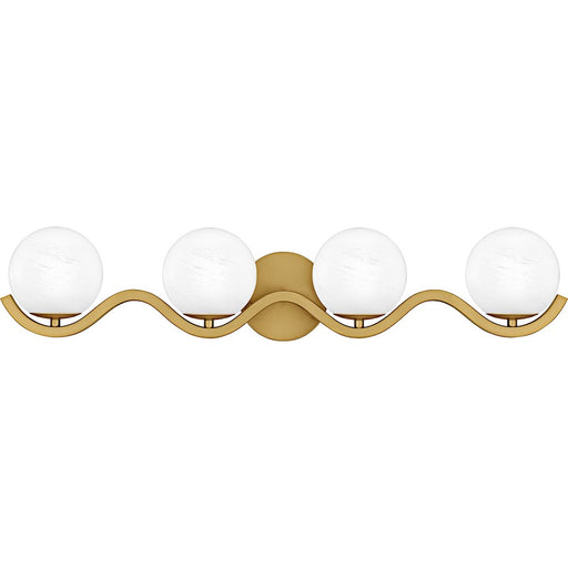 Quoizel Spherical 4Light Bath Light, Aged Brass/Cloud Glass - SRI8631AB