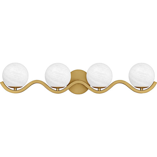 Quoizel Spherical 4Light Bath Light, Aged Brass/Cloud Glass