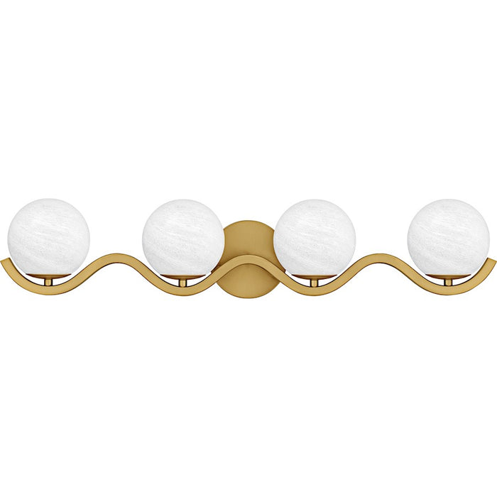 Quoizel Spherical 4Light Bath Light, Aged Brass/Cloud Glass