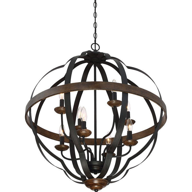 Quoizel Siren 8 Light Foyer Piece, Marcado Black