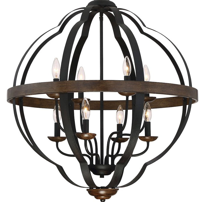 Quoizel Siren 8 Light Foyer Piece, Marcado Black