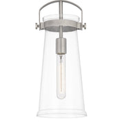 Quoizel Stella 7" 1 Light Mini Pendant, Antique Nickel/Clear