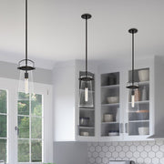 Quoizel Stella 7" 1 Light Mini Pendant, Western Bronze/Clear