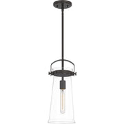 Quoizel Stella 7" 1 Light Mini Pendant, Western Bronze/Clear