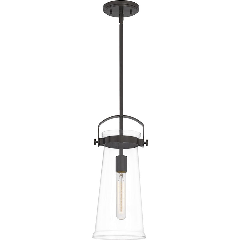 Quoizel Stella 7" 1 Light Mini Pendant, Western Bronze/Clear