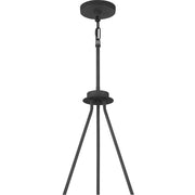 Quoizel Stratum 26in 5-Light Chandelier | Modern Royal Ebony Steel and Clear Textured Glass | Dining Room & Foyer | Model STM5005BA