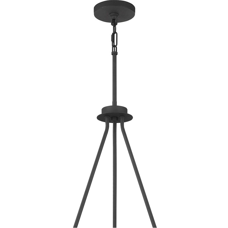 Quoizel Stratum 26in 5-Light Chandelier | Modern Royal Ebony Steel and Clear Textured Glass | Dining Room & Foyer | Model STM5005BA