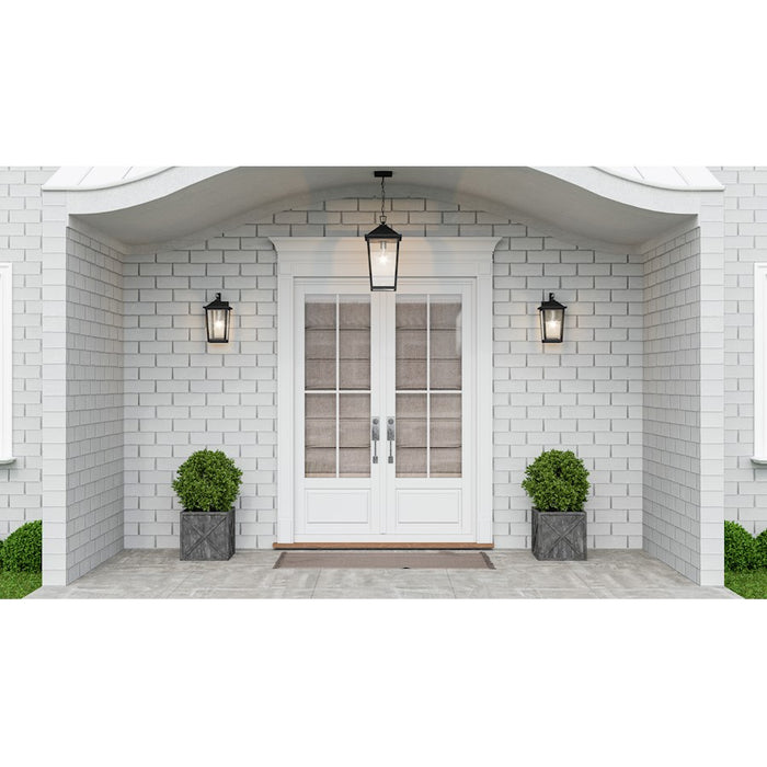 Quoizel Stoneleigh 1 Light Outdoor Lantern, Mottled Black/Seed