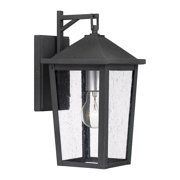 Quoizel Stoneleigh 1 Light Outdoor Lantern, Mottled Black/Seed