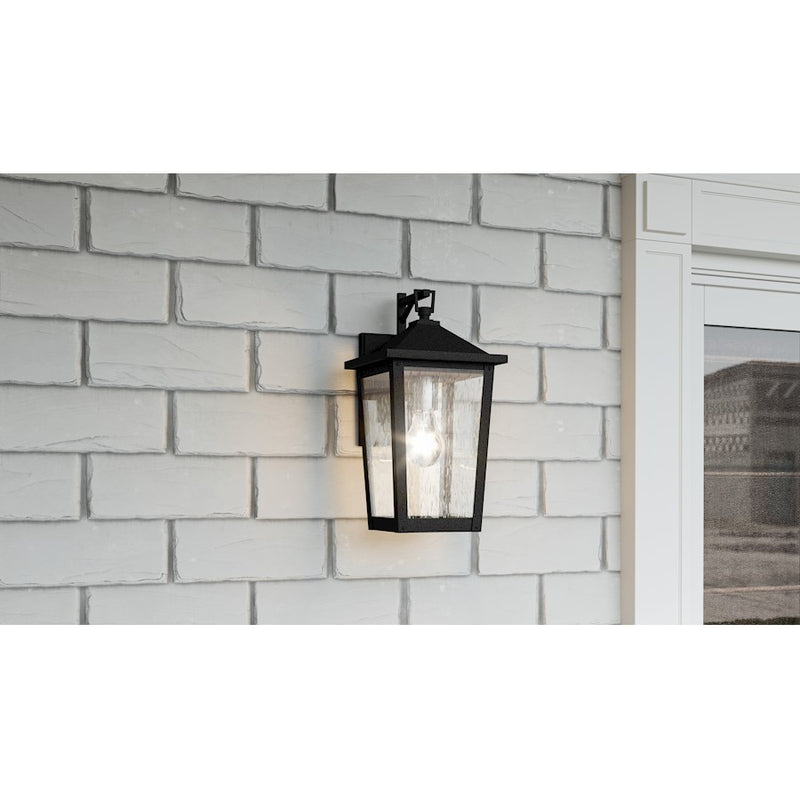 Quoizel Stoneleigh 1 Light Outdoor Lantern, Mottled Black/Seed