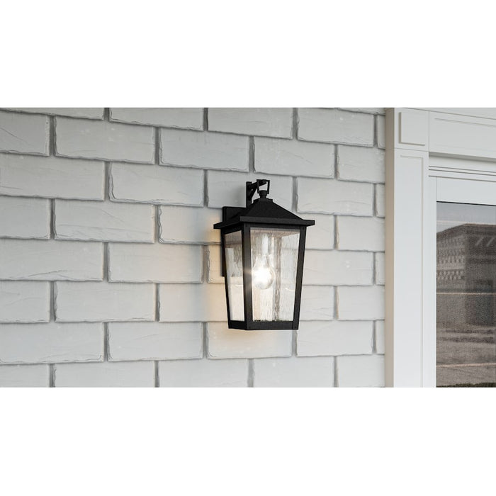 Quoizel Stoneleigh 1 Light Outdoor Lantern, Mottled Black/Seed