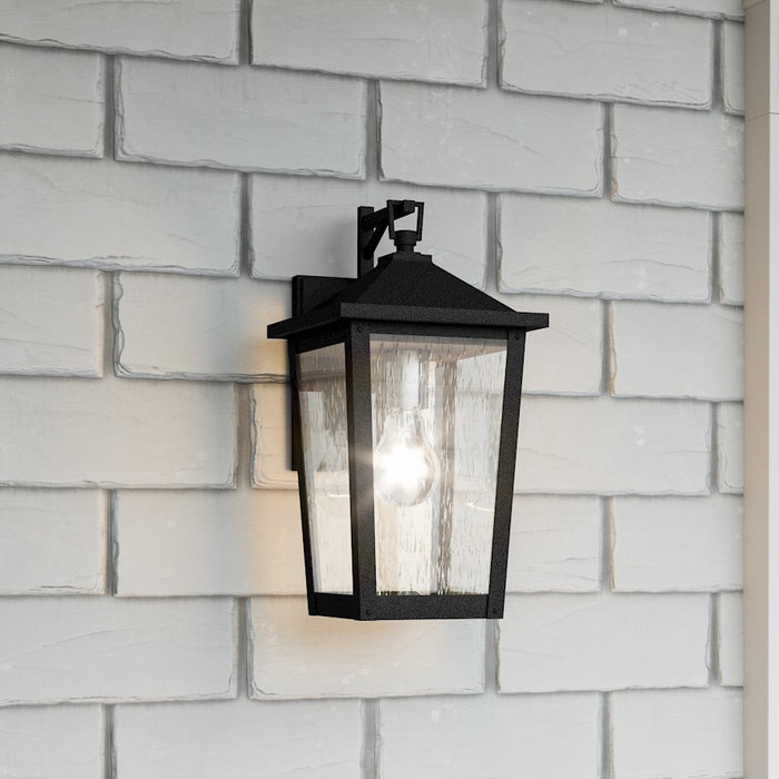 Quoizel Stoneleigh 1 Light Outdoor Lantern, Mottled Black/Seed