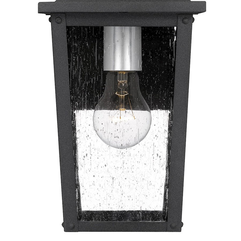 Quoizel Stoneleigh 1 Light Outdoor Lantern, Mottled Black/Seed
