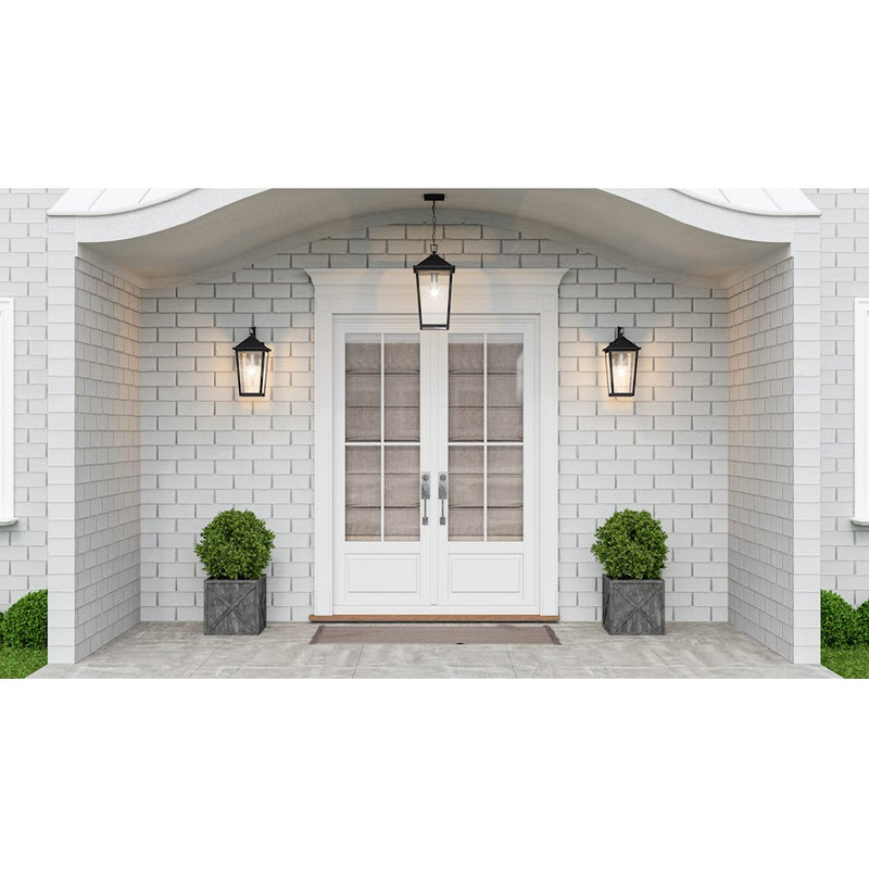 Quoizel Stoneleigh 1 Light Outdoor Lantern, Mottled Black/Seed
