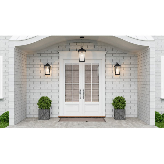 Quoizel Stoneleigh 1 Light Outdoor Lantern, Mottled Black/Seed