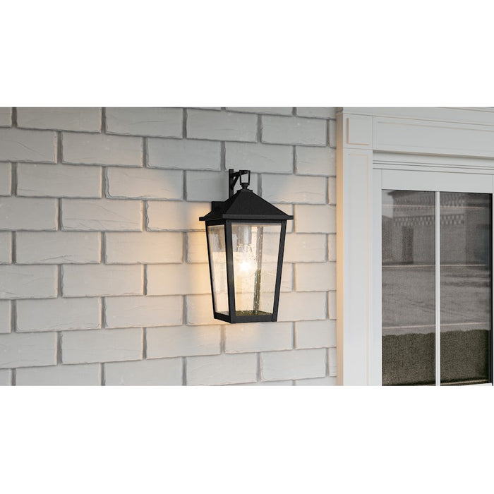 Quoizel Stoneleigh 1 Light Outdoor Lantern, Mottled Black/Seed