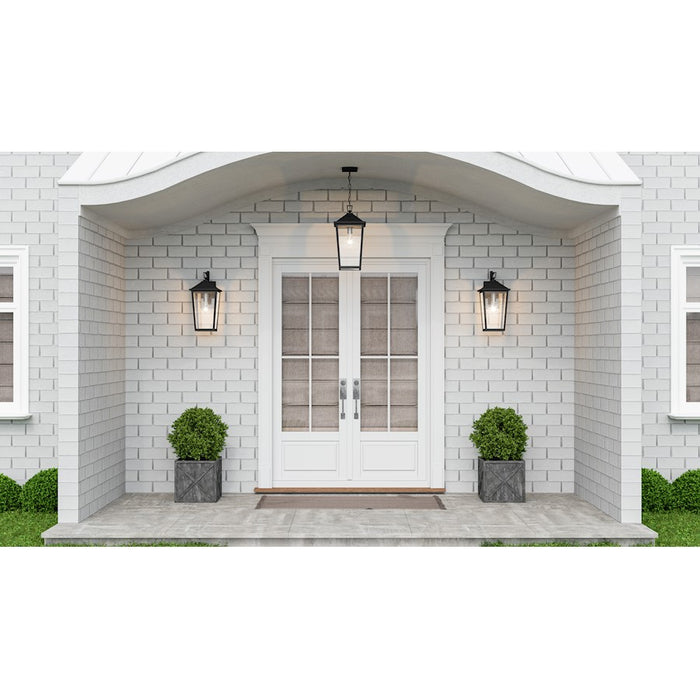 Quoizel Stoneleigh 1 Light Outdoor Lantern, Mottled Black/Seed