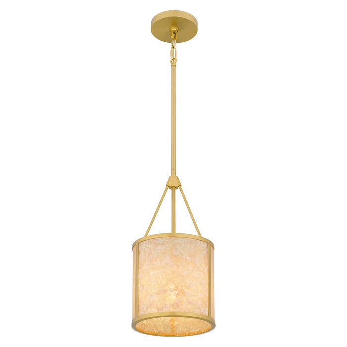 Quoizel Stoneland 1 Light Mini Pendant, Gold/Faux Capiz Shell