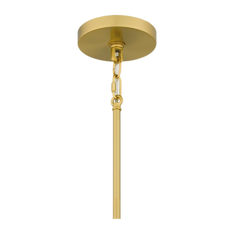 Quoizel Stoneland 6 Light Pendant, Brushed Gold/Faux Capiz Shell