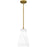 Quoizel Stetson 1 Light 13" Mini Pendant, Gold/Opal Etched Glass