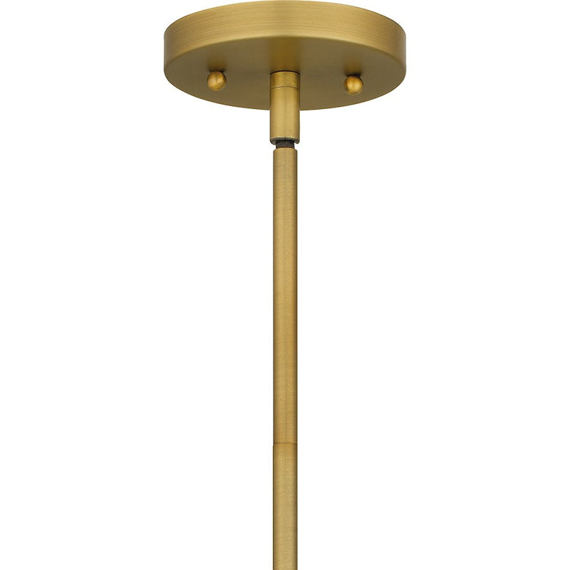 Quoizel Stetson 1 Light 13" Mini Pendant, Gold/Opal Etched Glass