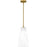 Quoizel Stetson 1 Light 16" Mini Pendant, Gold/Opal Etched Glass