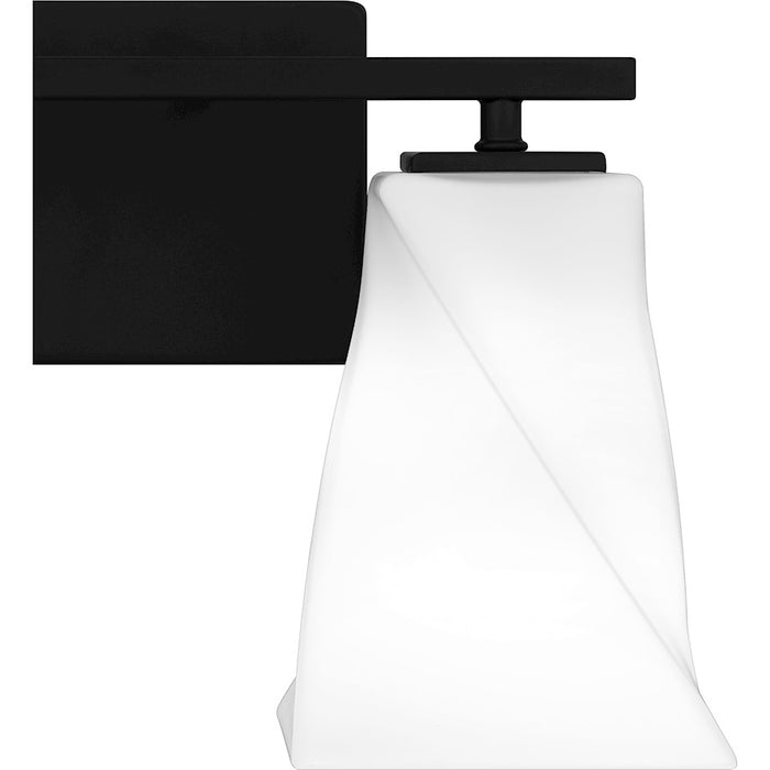 Quoizel Stetson 2 Light Bath Light, Matte Black/Opal Etched Glass