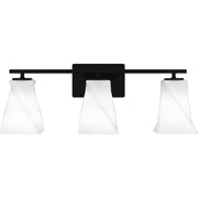 Quoizel Stetson 3 Light Bath Light, Matte Black/Opal Etched Glass - STS8624MBK