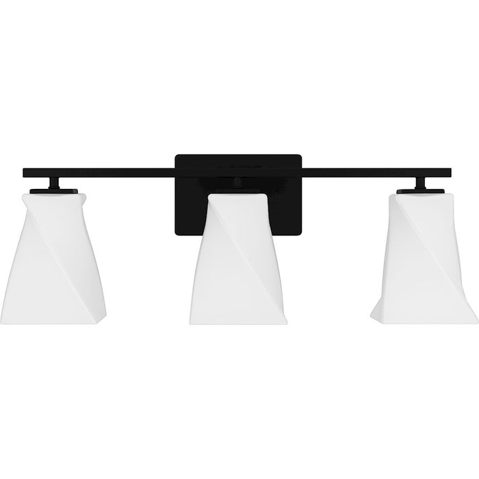 Quoizel Stetson 3 Light Bath Light, Matte Black/Opal Etched Glass