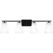 Quoizel Stetson 4 Light Bath Light, Matte Black/Opal Etched Glass - STS8634MBK