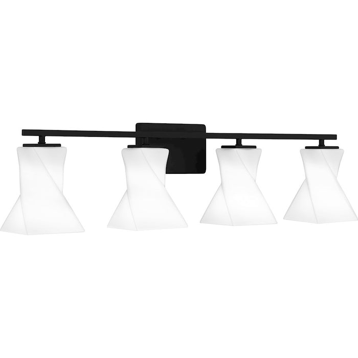 Quoizel Stetson 4 Light Bath Light, Matte Black/Opal Etched Glass